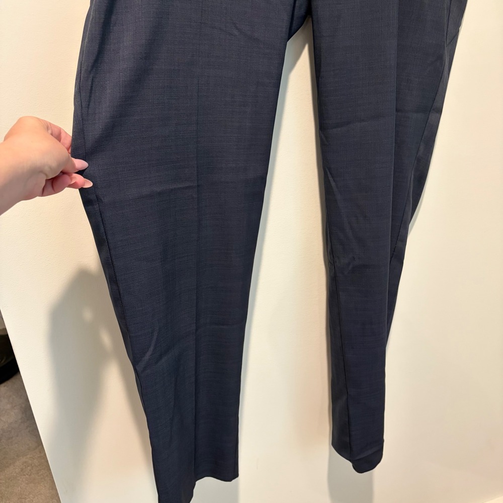 Chaps Mens Total Comfort Navy Blue Textured Dress Pants 42W x 32L Flat Front - Picture 3 of 7